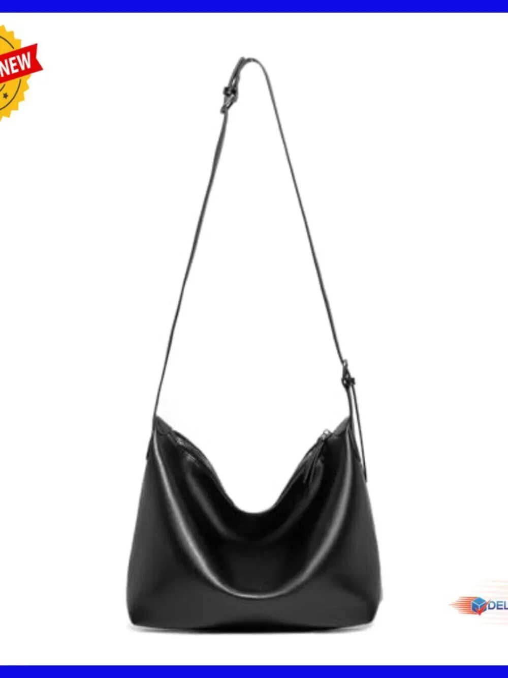 Genuine Leather Slouchy Hobo Shoulder Bag Crossbody Purse